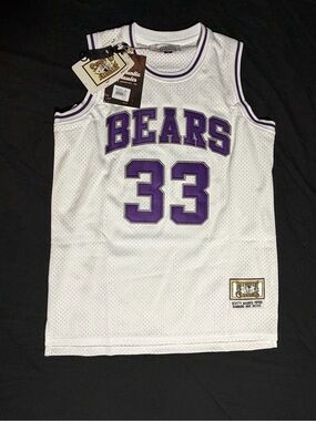 Authentic Classics White & Purple Pippen High School BEARS #33 Basketball Jersey
